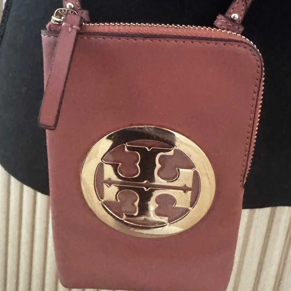Tory Burch New Light  Brown and Gold Charlie Mini Phone Crossbody